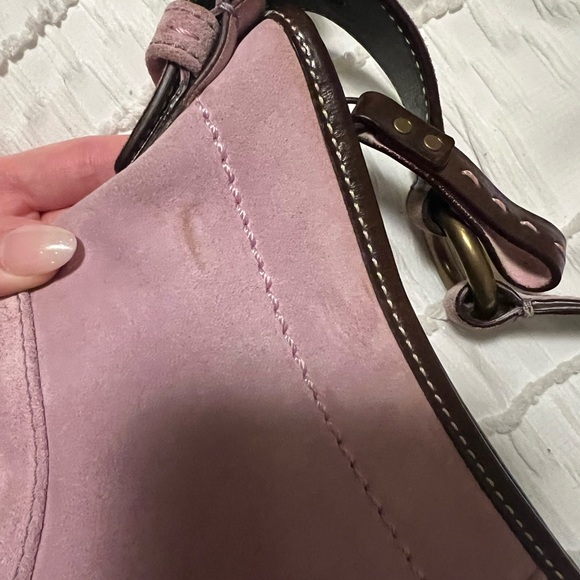 Coach Lavender Pink Suede Hobo Shoulder Bag 9658 - Picture 3 of 9